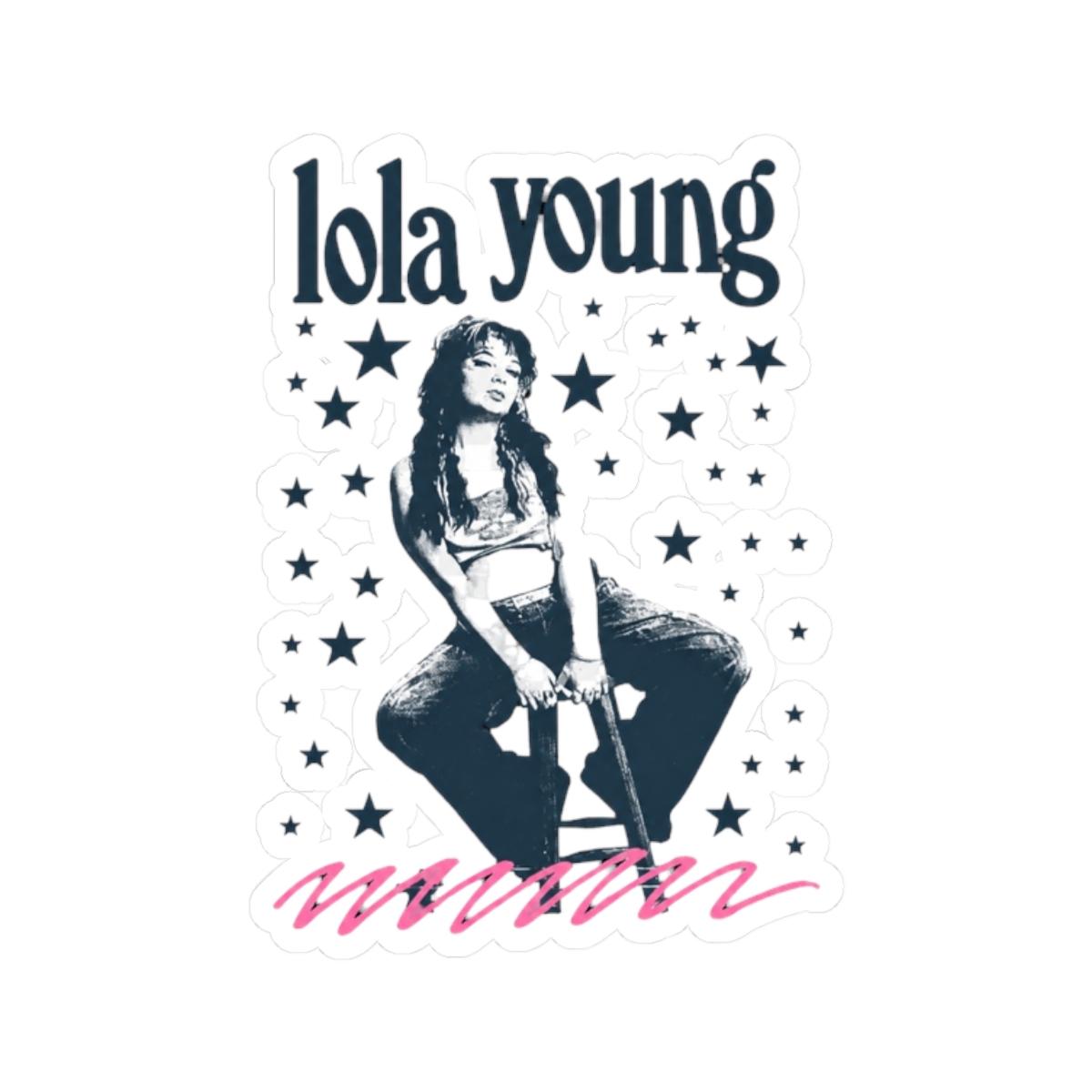 Vintage Aesthetic Lola Young Sticker - alternate angle 3, merchandise